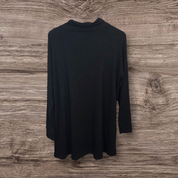 Eileen Fisher Black Asymmetrical 3/4 Sleeve Dress Size XS - Picture 3 of 5